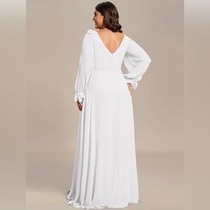 Ever Pretty White Chiffon Maxi Dress. Size 24.